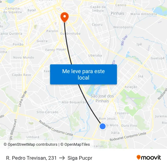 R. Pedro Trevisan, 231 to Siga Pucpr map