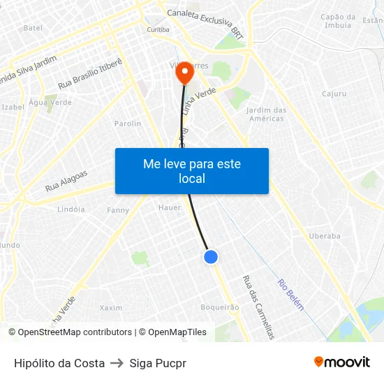 Hipólito da Costa to Siga Pucpr map