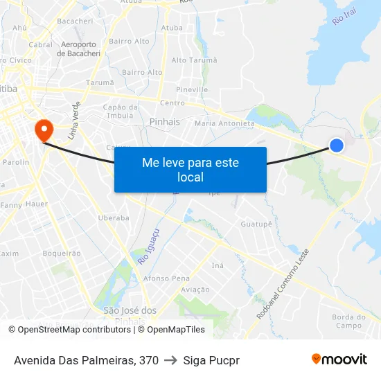 Avenida Das Palmeiras, 370 to Siga Pucpr map
