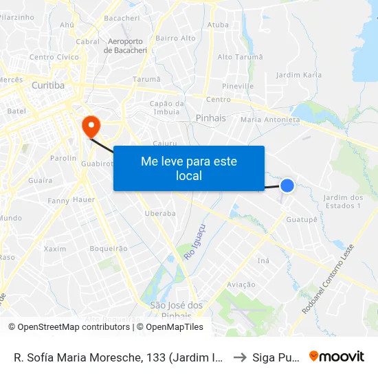 R. Sofía Maria Moresche, 133 (Jardim Izaura) to Siga Pucpr map
