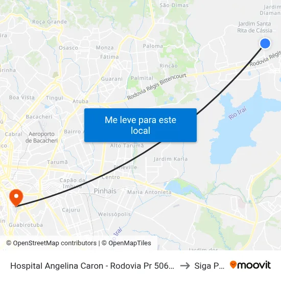Hospital Angelina Caron - Rodovia Pr 506 (Do Caqui), 918 to Siga Pucpr map
