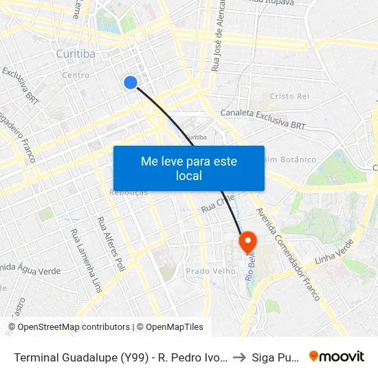 Terminal Guadalupe (Y99) - R. Pedro Ivo, 971 to Siga Pucpr map