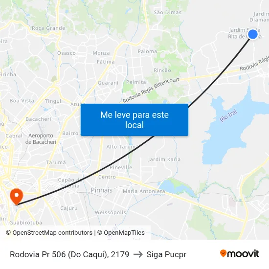 Rodovia Pr 506 (Do Caqui), 2179 to Siga Pucpr map