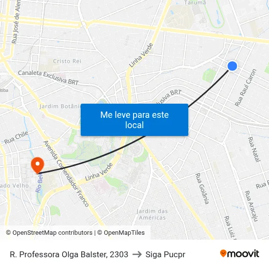 R. Professora Olga Balster, 2303 to Siga Pucpr map