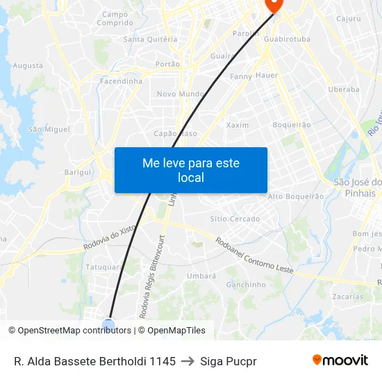 R. Alda Bassete Bertholdi 1145 to Siga Pucpr map