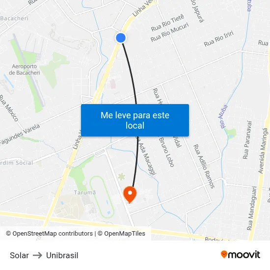 Solar to Unibrasil map