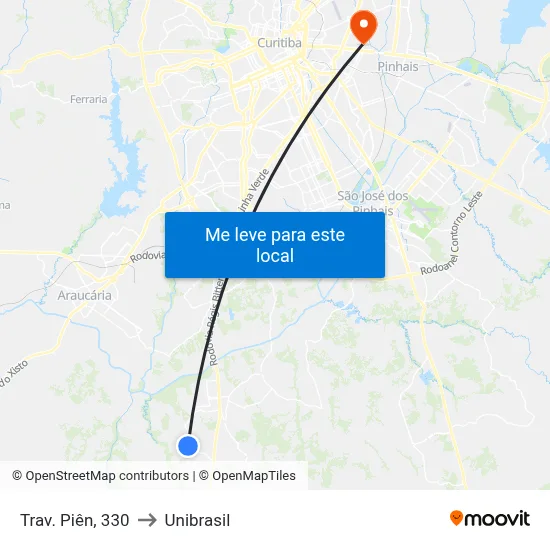 Trav. Piên, 330 to Unibrasil map