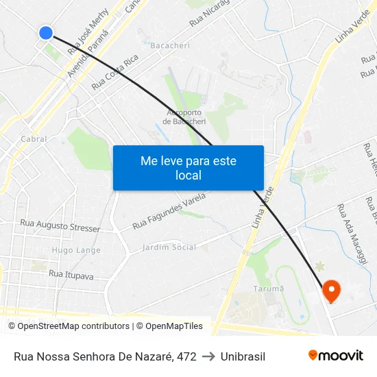 Rua Nossa Senhora De Nazaré, 472 to Unibrasil map