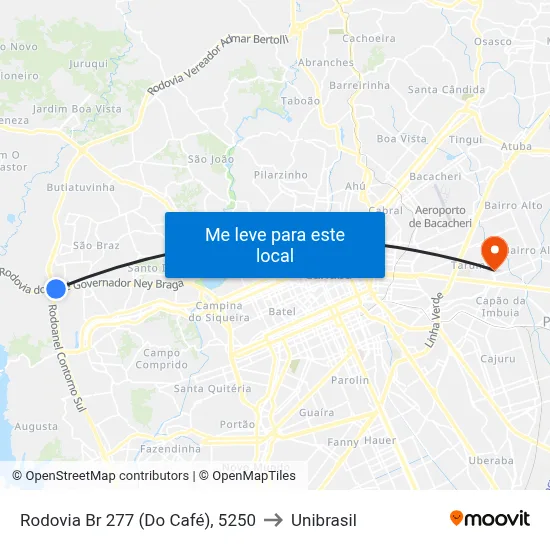 Rodovia Br 277 (Do Café), 5250 to Unibrasil map
