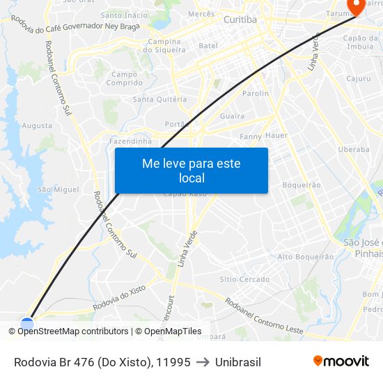 Rodovia Br 476 (Do Xisto), 11995 to Unibrasil map