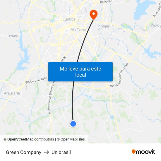 Green Company to Unibrasil map