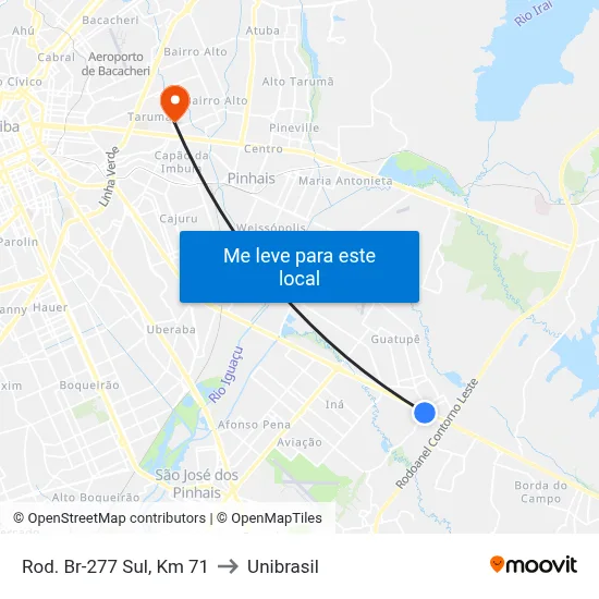 Rod. Br-277 Sul, Km 71 to Unibrasil map
