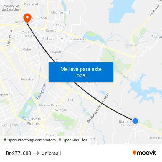 Br-277, 688 to Unibrasil map