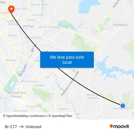 Br-277 to Unibrasil map