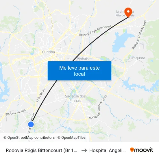 Rodovia Régis Bittencourt (Br 116) - Passarela to Hospital Angelina Caron map