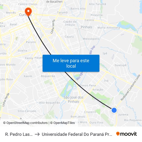 R. Pedro Laska, 54 to Universidade Federal Do Paraná Prédio Histórico map