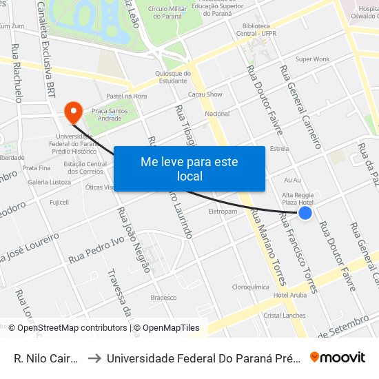 R. Nilo Cairo, 300 to Universidade Federal Do Paraná Prédio Histórico map