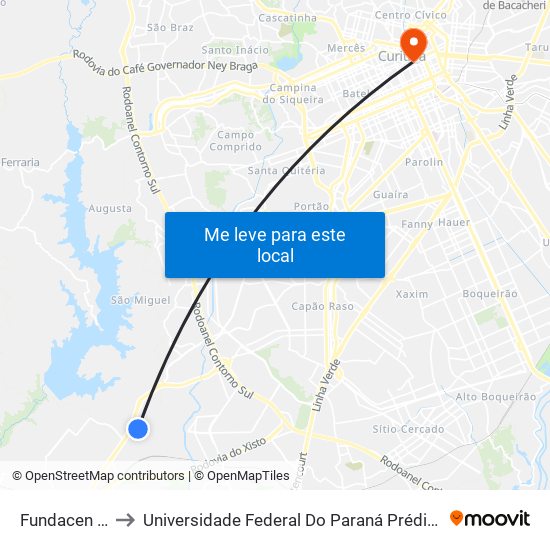 Fundacen / Cti to Universidade Federal Do Paraná Prédio Histórico map