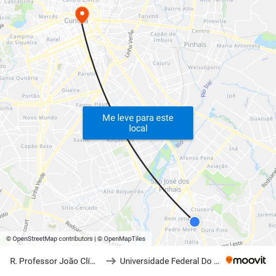 R. Professor João Clímaco De Carvalho, 232 to Universidade Federal Do Paraná Prédio Histórico map