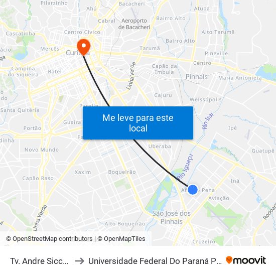 Tv. Andre Siccuro, 285 to Universidade Federal Do Paraná Prédio Histórico map