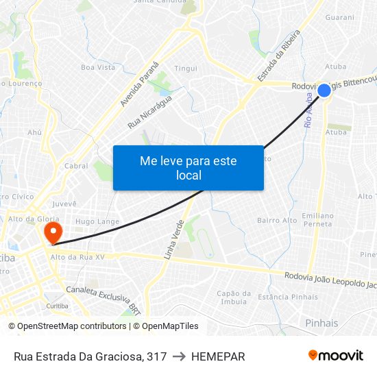 Rua Estrada Da Graciosa, 317 to HEMEPAR map