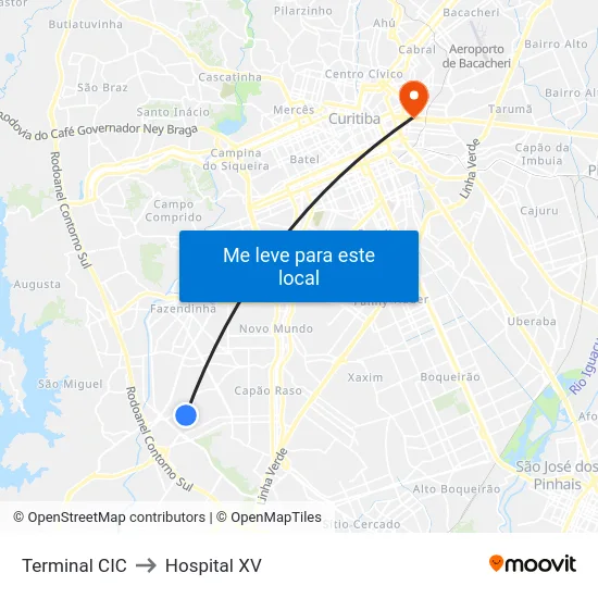 Terminal CIC to Hospital XV map
