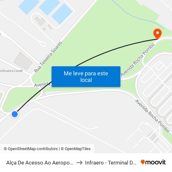 Alça De Acesso Ao Aeroporto Afonso Pena to Infraero - Terminal De Importação map