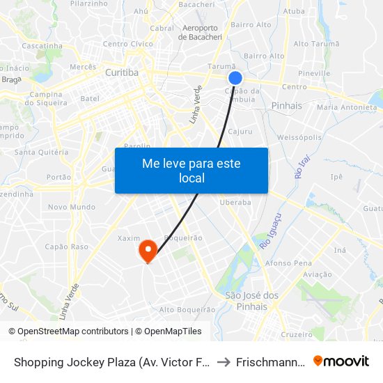 Shopping Jockey Plaza (Av. Victor Ferreira Do Amaral, 2300) to Frischmann Aisengart map