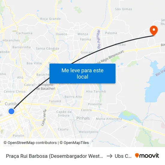 Praça Rui Barbosa (Desembargador Westphalen) to Ubs Caic map