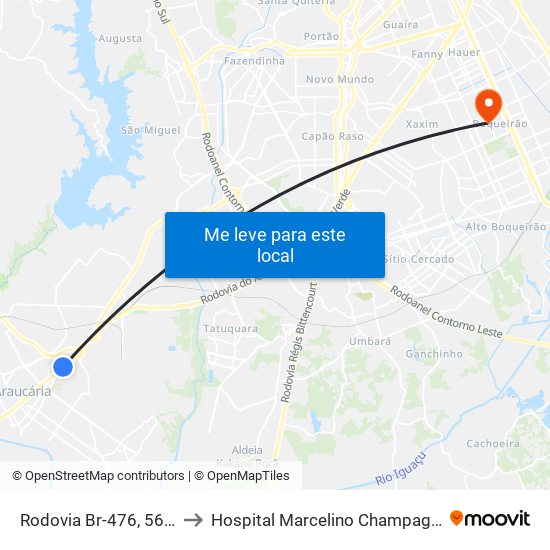 Rodovia Br-476, 5660 to Hospital Marcelino Champagnat map