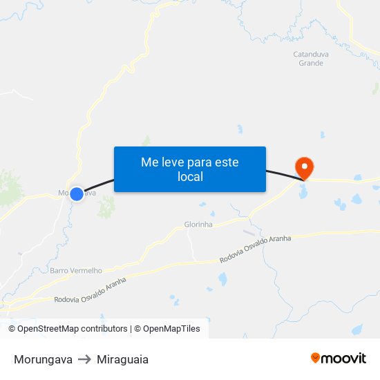 Morungava to Miraguaia map