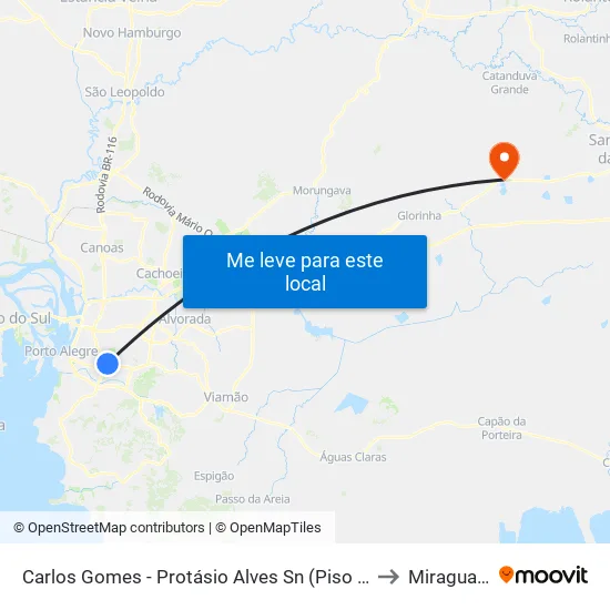 Carlos Gomes - Protásio Alves Sn (Piso 1) to Miraguaia map