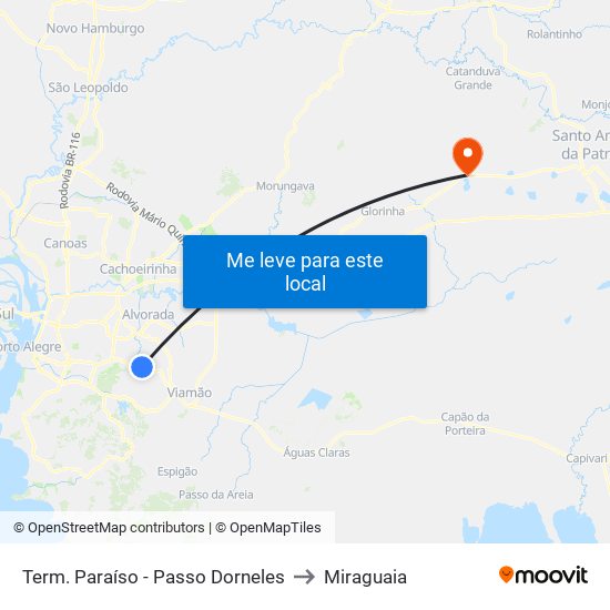 Term. Paraíso - Passo Dorneles to Miraguaia map