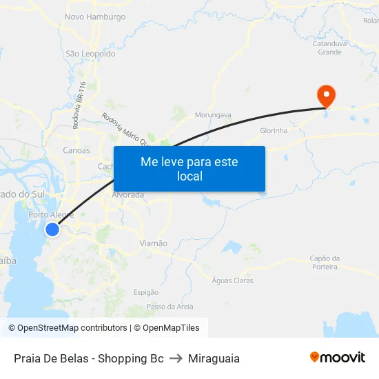 Praia De Belas - Shopping Bc to Miraguaia map