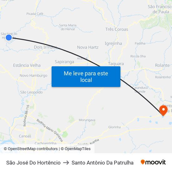 São José Do Hortêncio to Santo Antônio Da Patrulha map