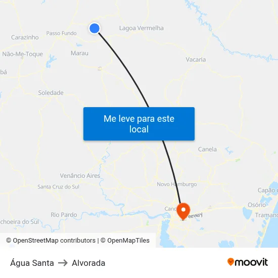 Água Santa to Alvorada map