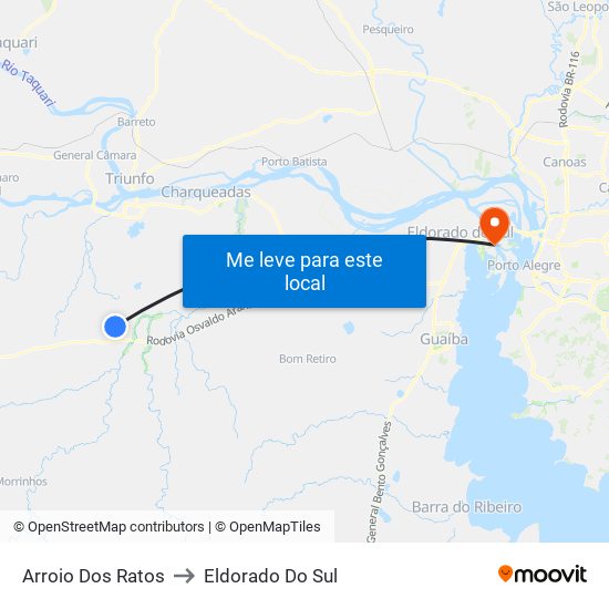 Arroio Dos Ratos to Eldorado Do Sul map