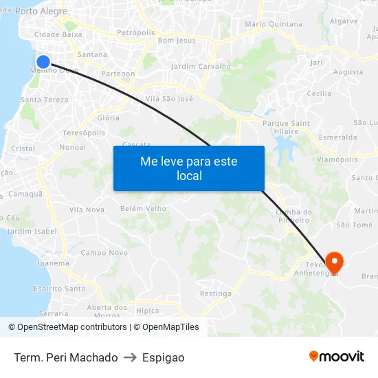 Term. Peri Machado to Espigao map