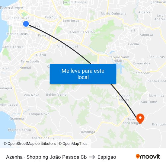 Azenha - Shopping João Pessoa Cb to Espigao map