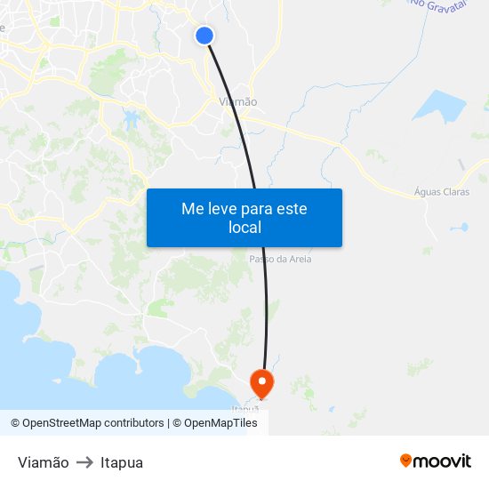 Viamão to Itapua map