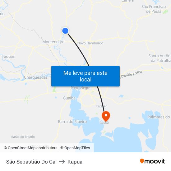 São Sebastião Do Caí to Itapua map