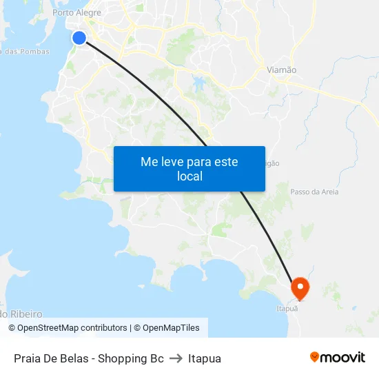 Praia De Belas - Shopping Bc to Itapua map