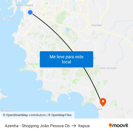 Azenha - Shopping João Pessoa Cb to Itapua map