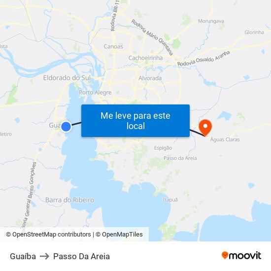 Guaíba to Passo Da Areia map