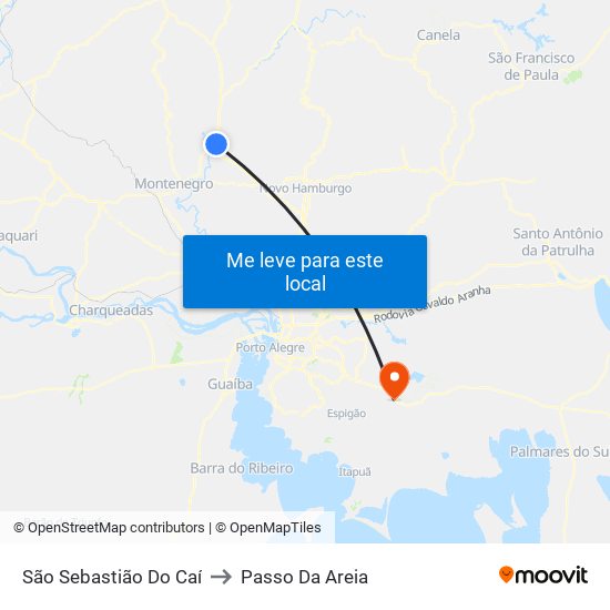 São Sebastião Do Caí to Passo Da Areia map