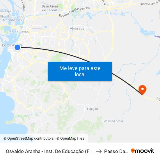 Osvaldo Aranha - Inst. De Educação (Fora Do Corredor) to Passo Da Areia map