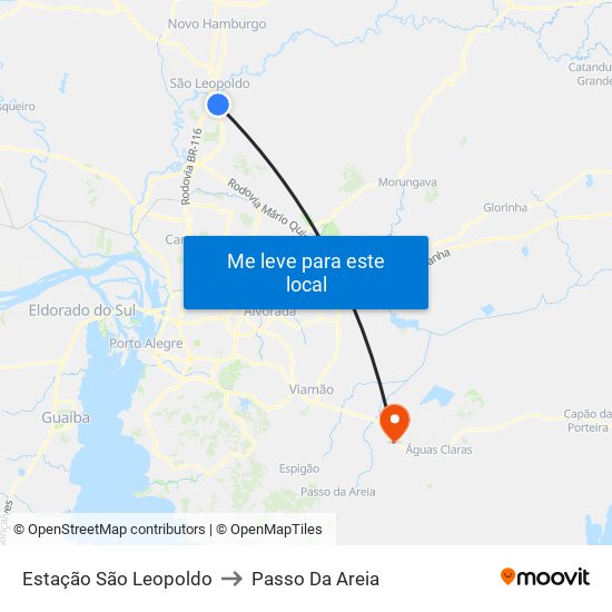 Estação São Leopoldo to Passo Da Areia map