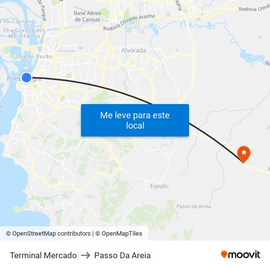 Terminal Mercado to Passo Da Areia map