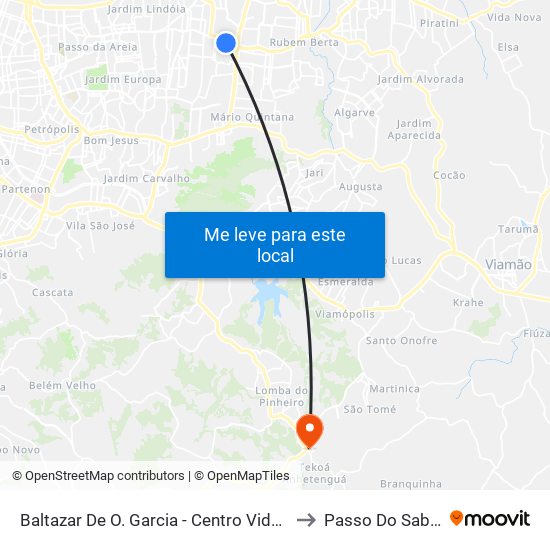 Baltazar De O. Garcia - Centro Vida Cb to Passo Do Sabao map