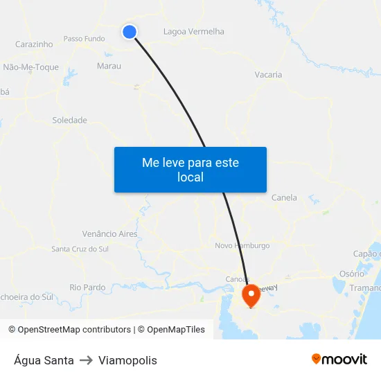 Água Santa to Viamopolis map